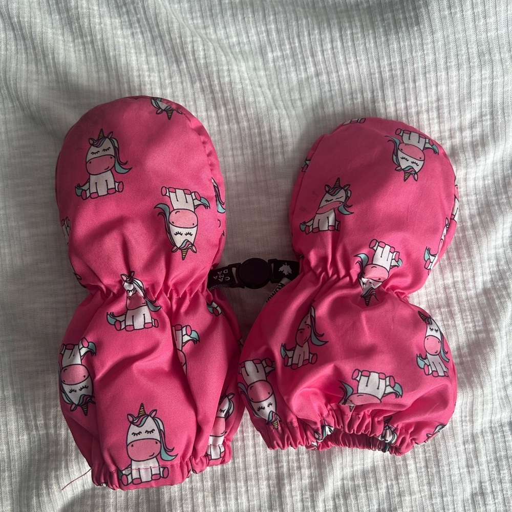 Kombi Thumbless Pink Unicorn Mittens Toddler